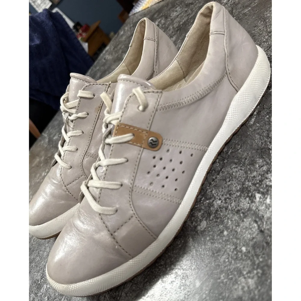 Romika Womens Leather Comfort Sneaker Lace Up Casual Shoes Lt Gray Sz 42/10